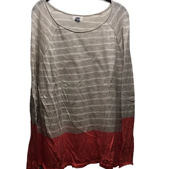 Pink, gray and white Striped Sweater - Picture 1 of 2